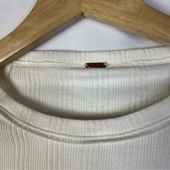 Free People Cream Ivory Ruffle Lace Long Sleeve Top S - Picture 4 of 4